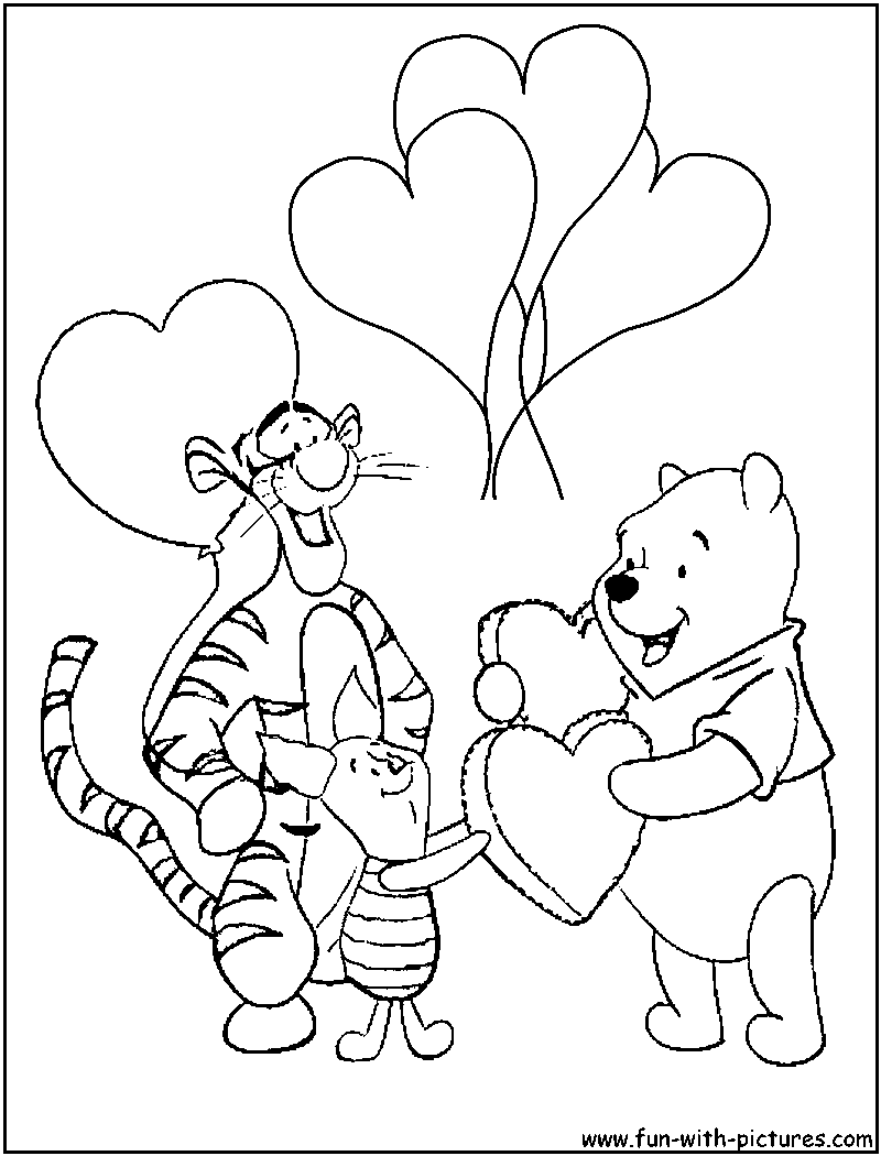 Winnie friends valentine coloring page valentines day coloring page valentine coloring pages birthday coloring pages