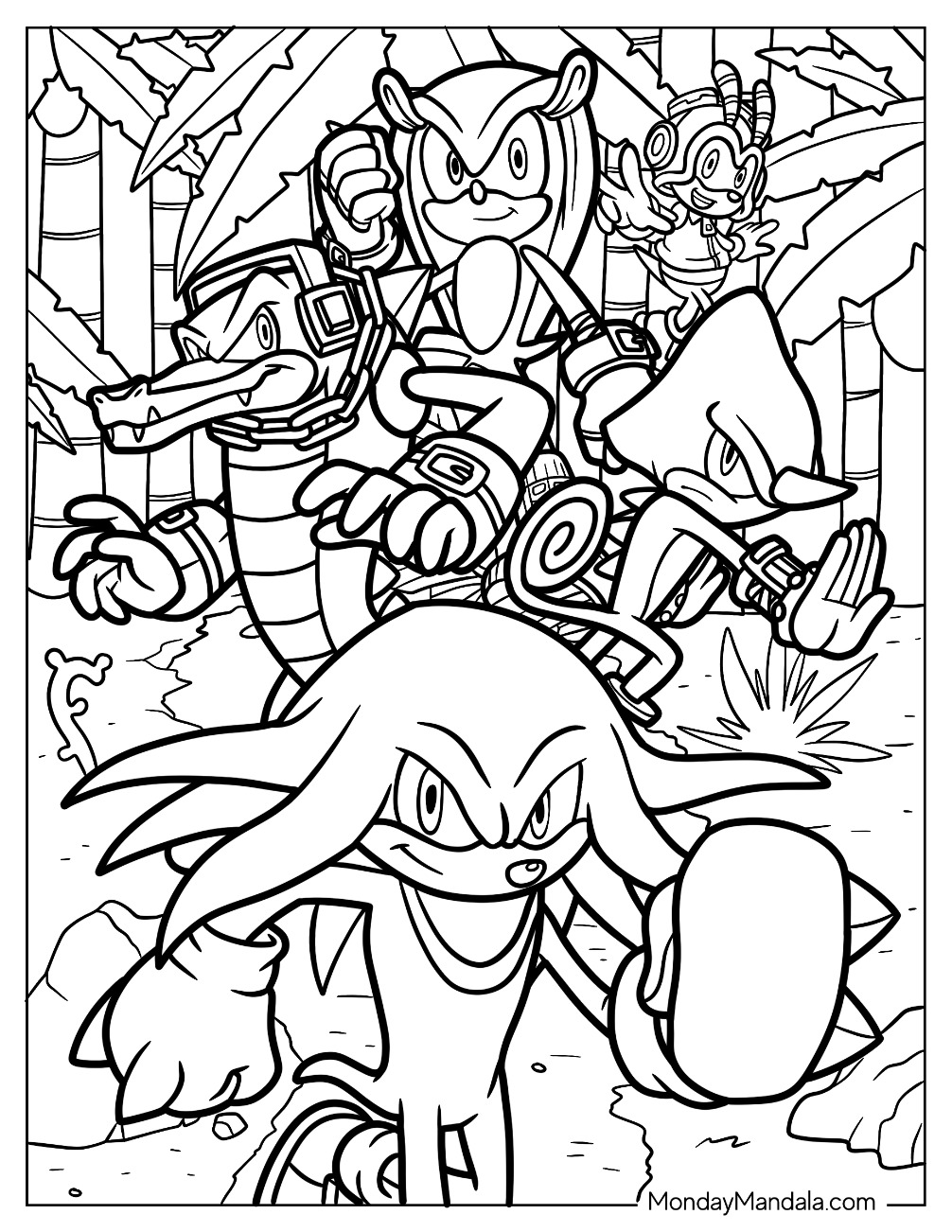 Knuckles coloring pages free pdf printables