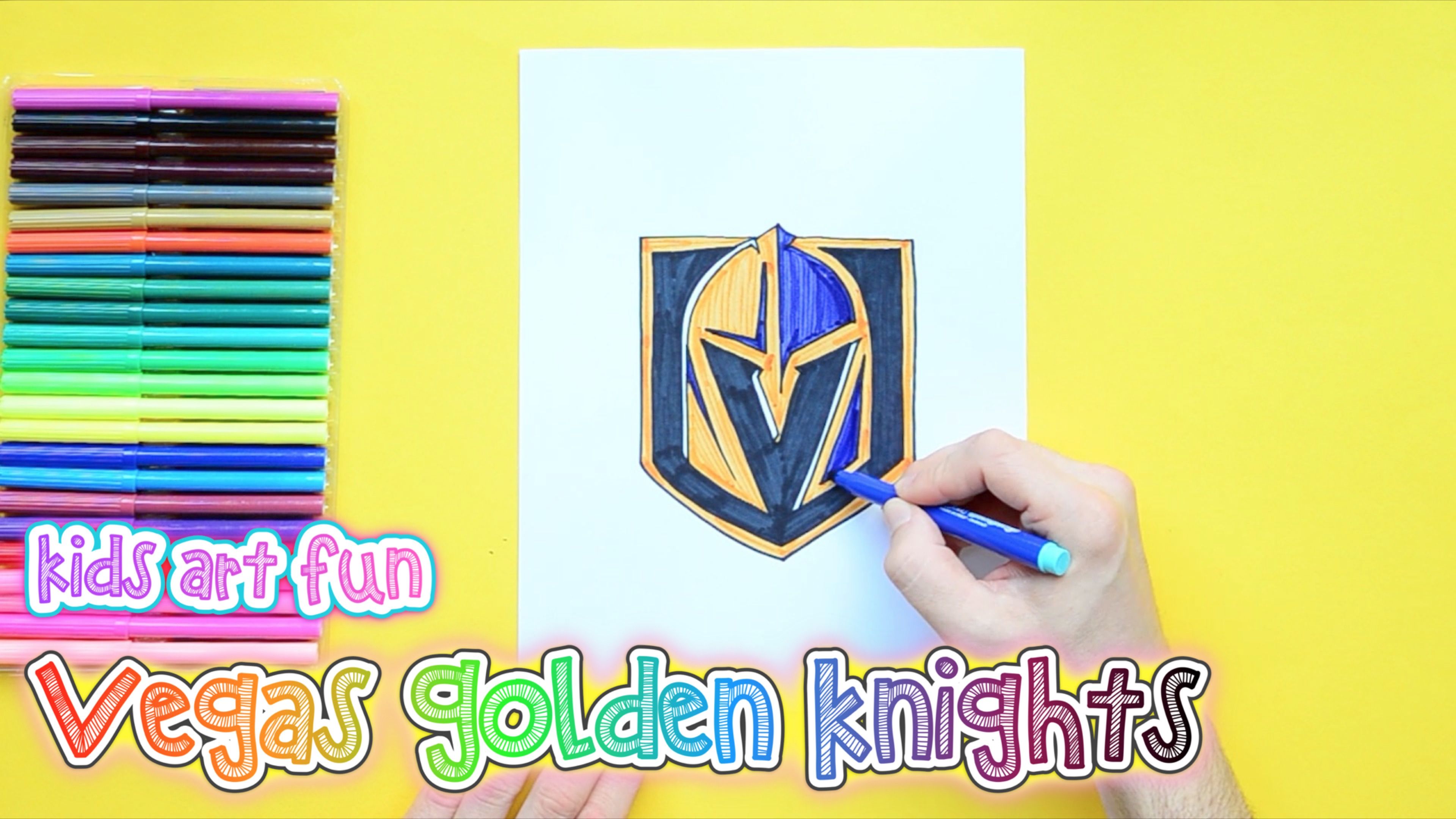 How to draw and color the vegas golden knights logo