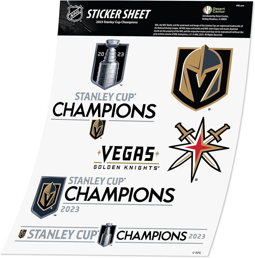 Las vegas golden knights stanley cup champions team nhl national hockey league sticker vinyl decal laptop water bottle car scrapbook stanley cup champions