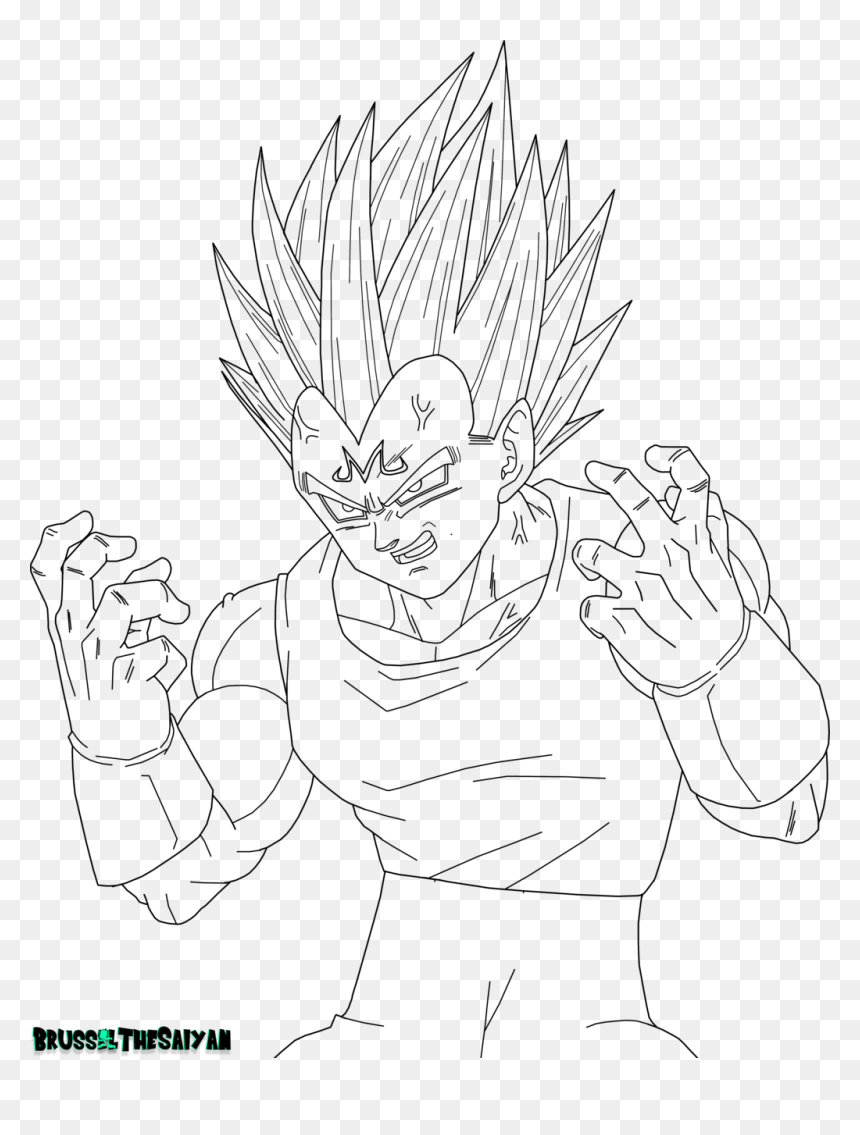 Dragon ball z majin vegeta coloring pages printable