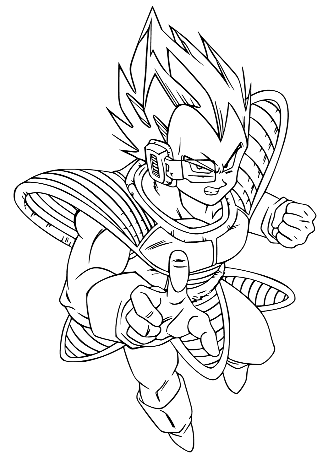 Free printable vegeta warning coloring page for adults and kids