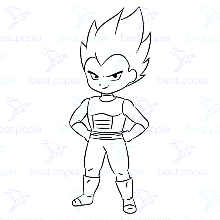 Sello digital para colorear dragon ball vegeta beatpaper