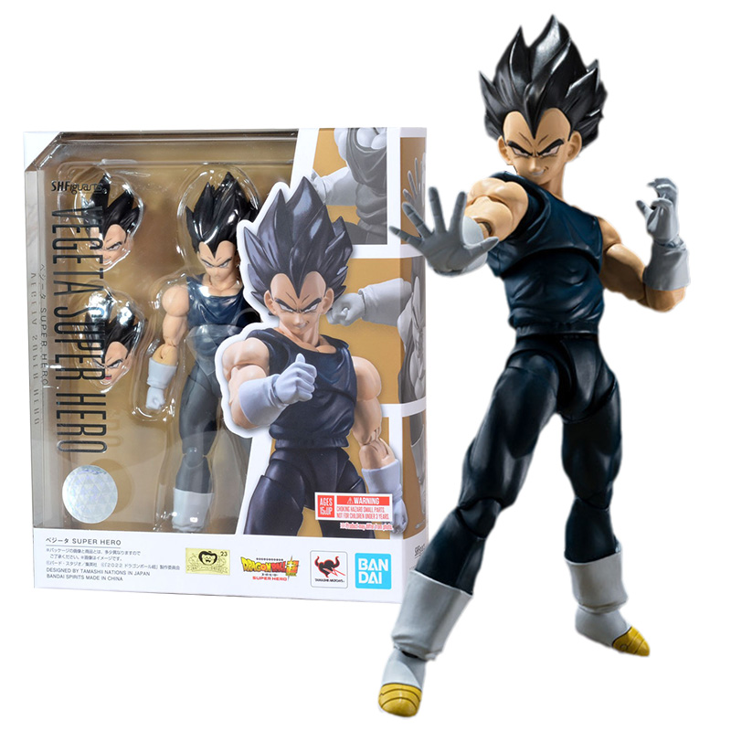 Bandai figure dragon ball anime figure hf vegeta uper hero collection model action figure toy for boy children gift