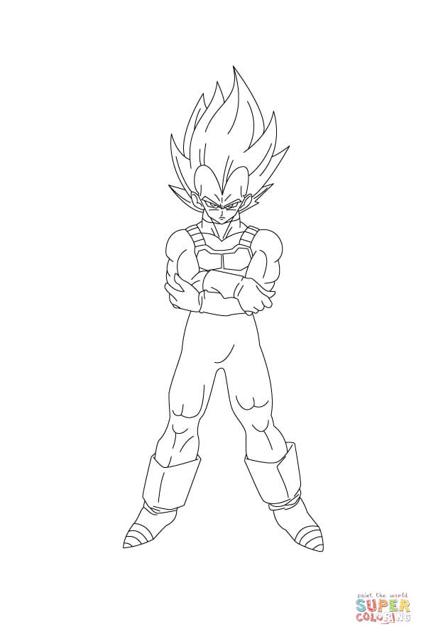 Vegeta is angry coloring page free printable coloring pages