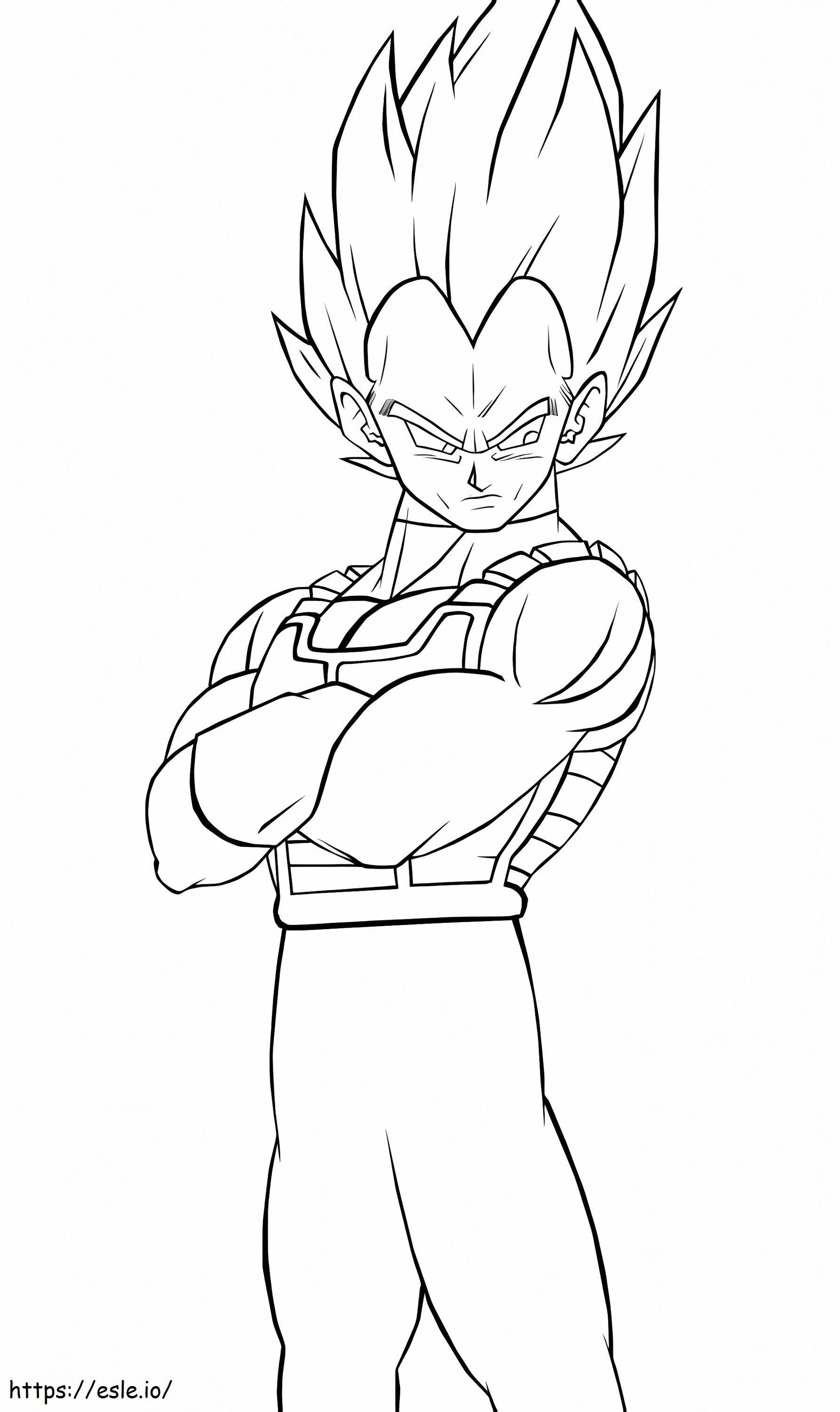 Arrogant vegeta coloring page