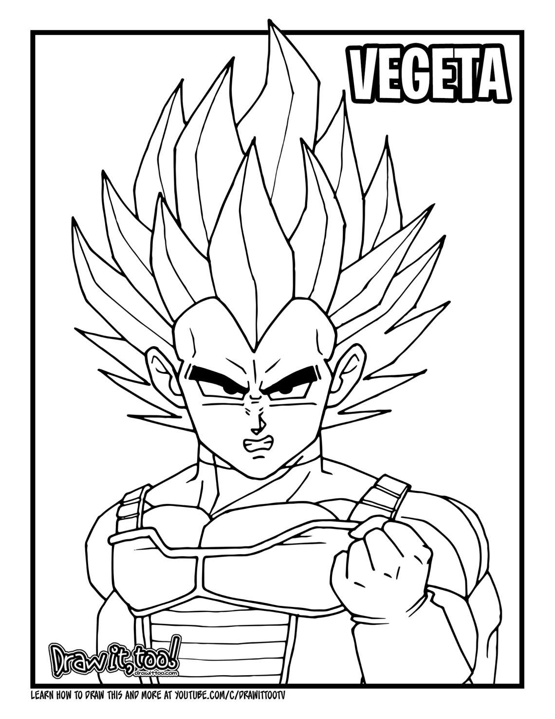 How to draw vegeta dragon ball drawing tutorial