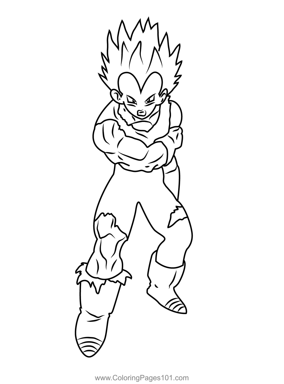 Furious vegeta coloring page for kids