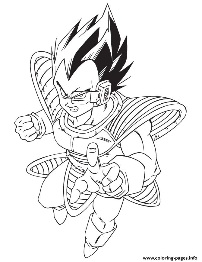 Dragon ball z cool vegeta coloring page coloring page printable