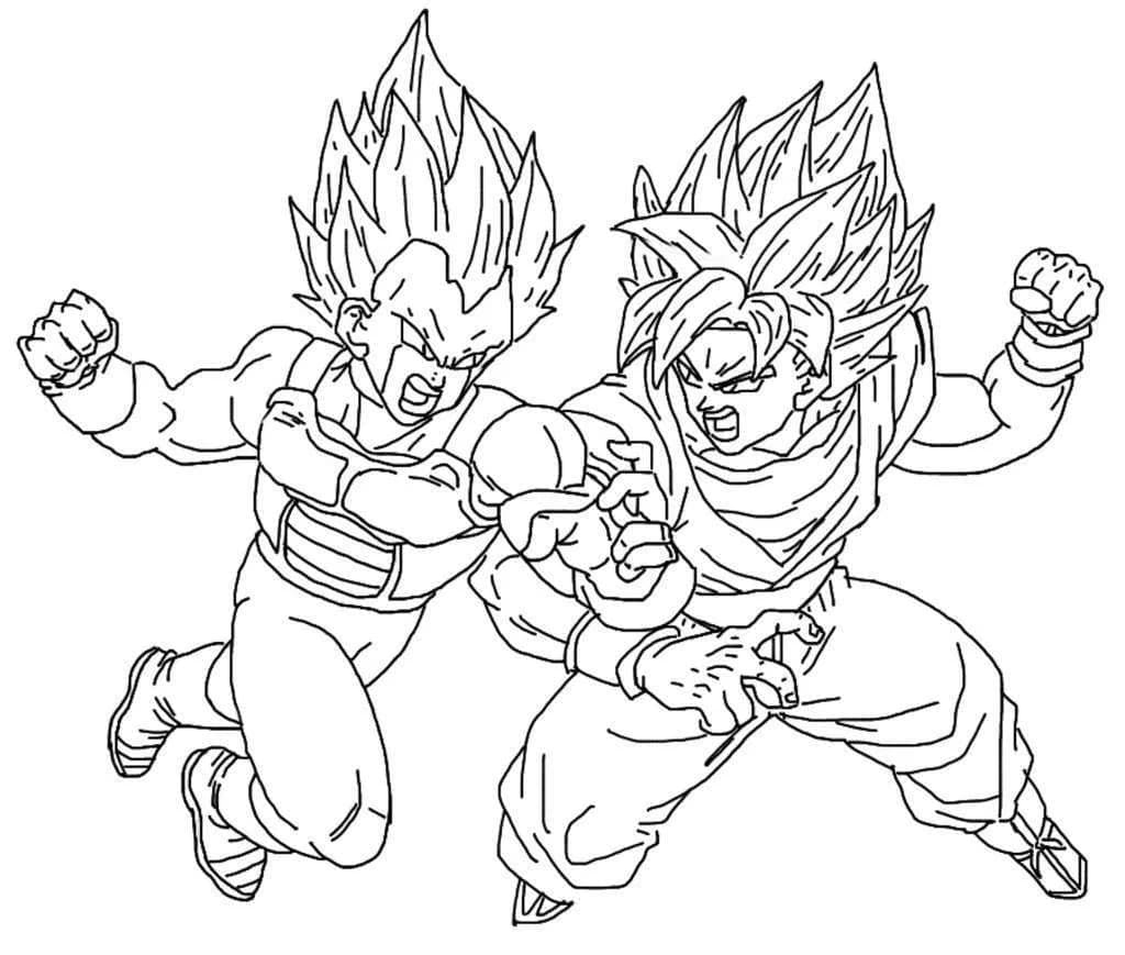 Vegeta vs goku coloring page