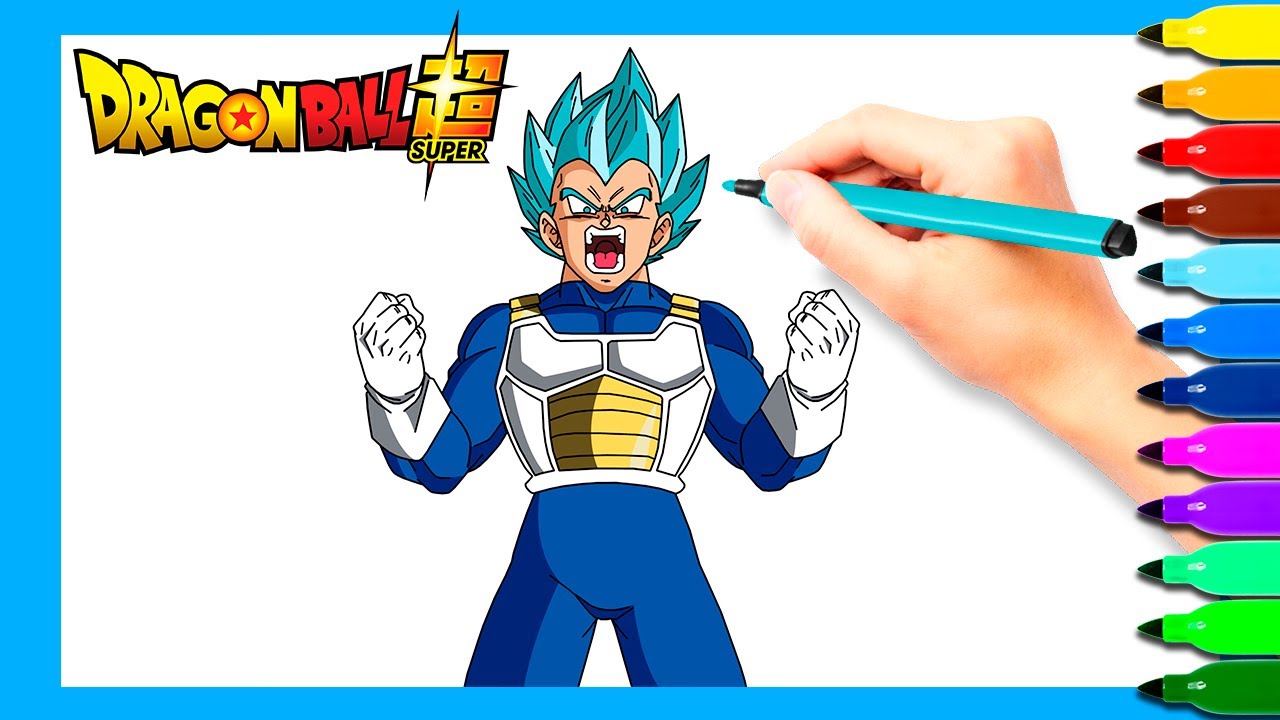 Coloring vegeta super saiyan blue evolution dragon ball coloring book