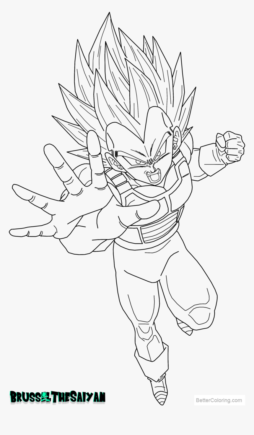 Free vegeta coloring pages super saiyan lineart by