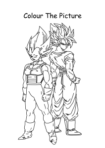 Son goku and vegeta from dragon ball z coloring pages worksheet for firstsecondthirdfourthfifth grade