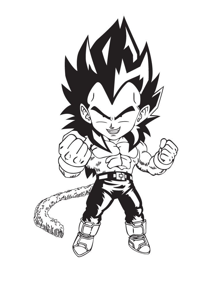 Dragon ball z vegeta coloring page