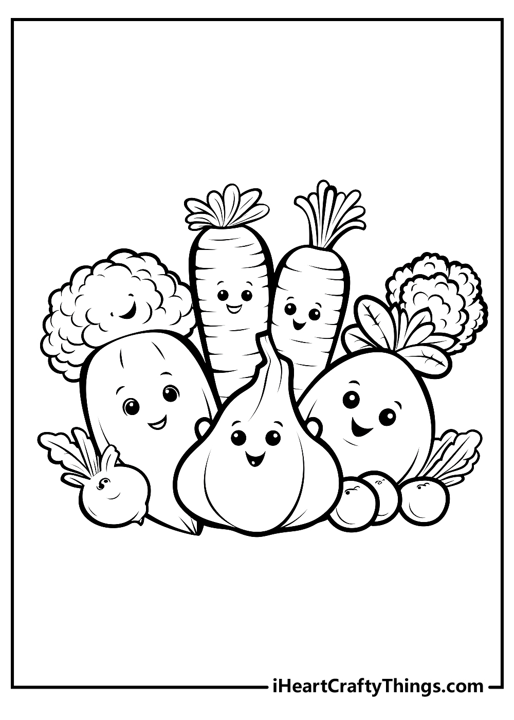 Vegetables coloring pages free printables