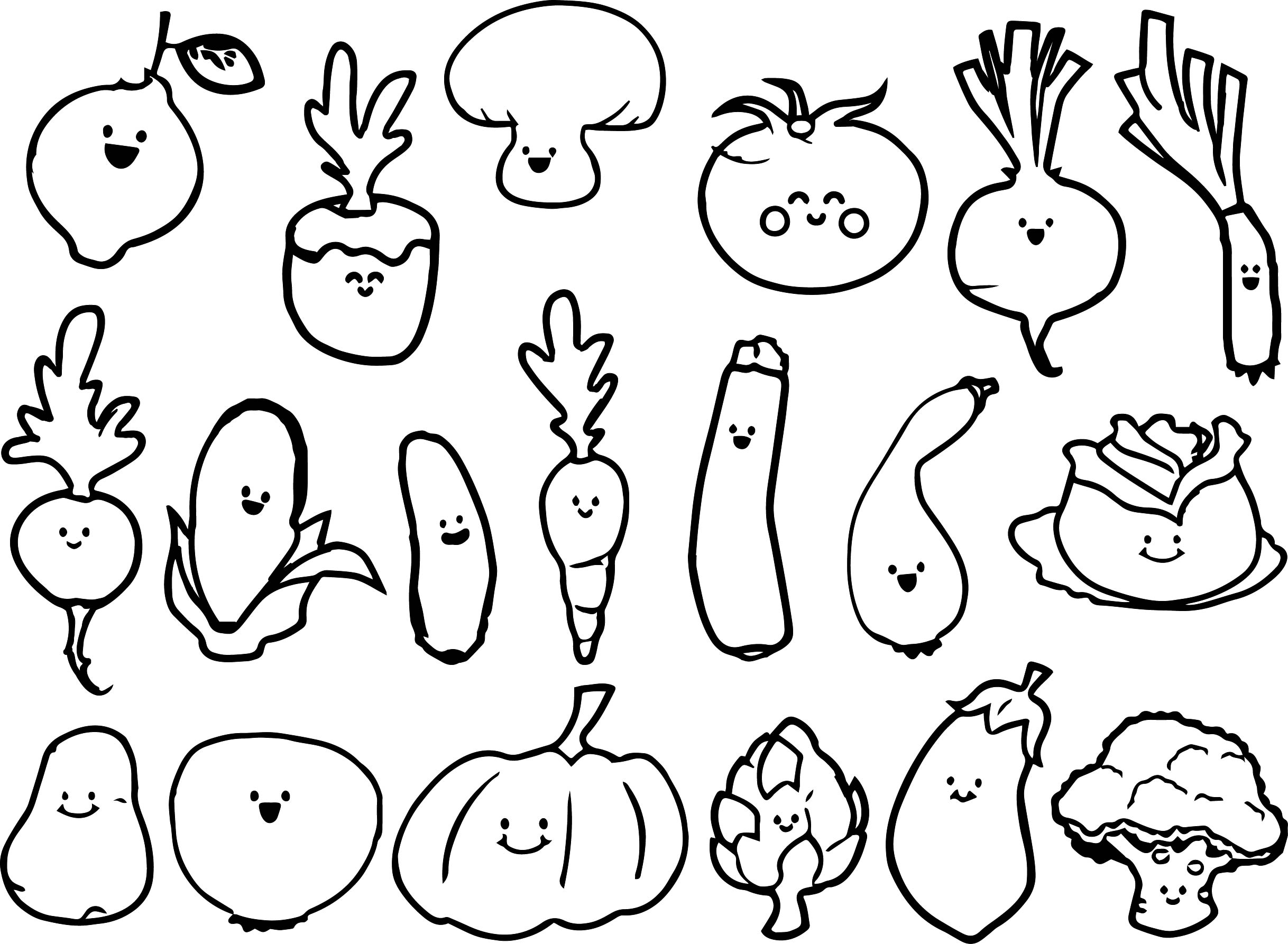 Vegetable coloring pages