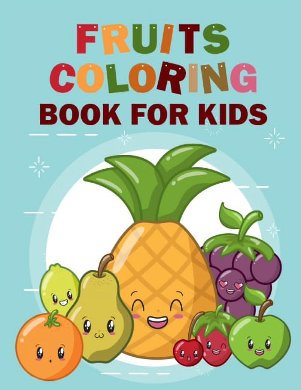 Fruits coloring book for kids funny coloring pages book of unique designs vegetable and fruit illustration coloring book