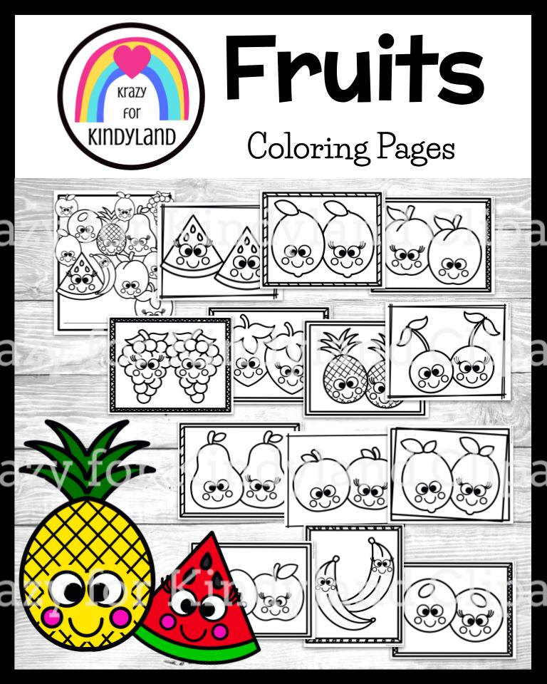 April coloring pages bundle fruit vegetable plant parts easter earth day life cycles