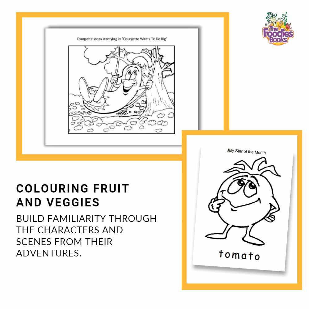 Vegetable colouring for kids