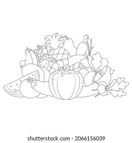 Vegetables fruits coloring pages images stock photos d objects vectors