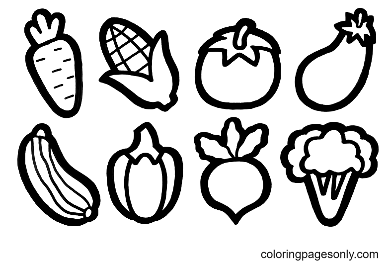 Vegetables for children coloring page