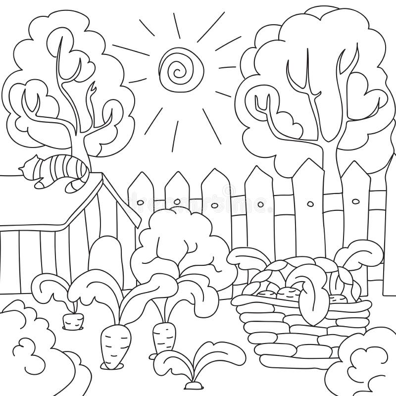 Vegetable garden coloring pages stock illustrations â vegetable garden coloring pages stock illustrations vectors clipart