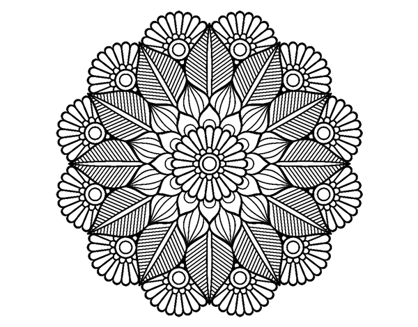 Mandala vegetable garden coloring page