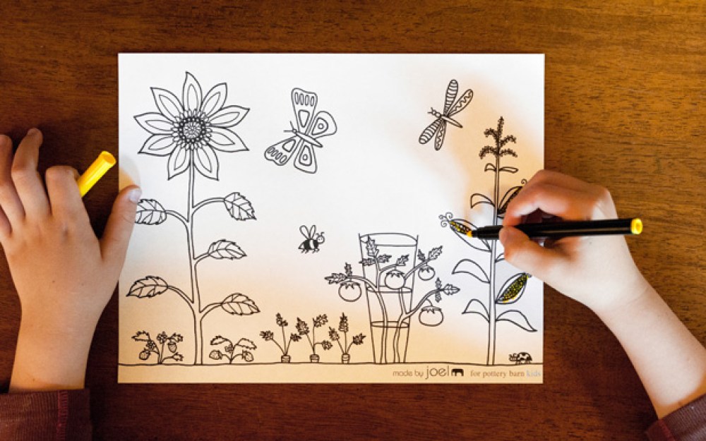 A vegetable garden kids coloring sheet