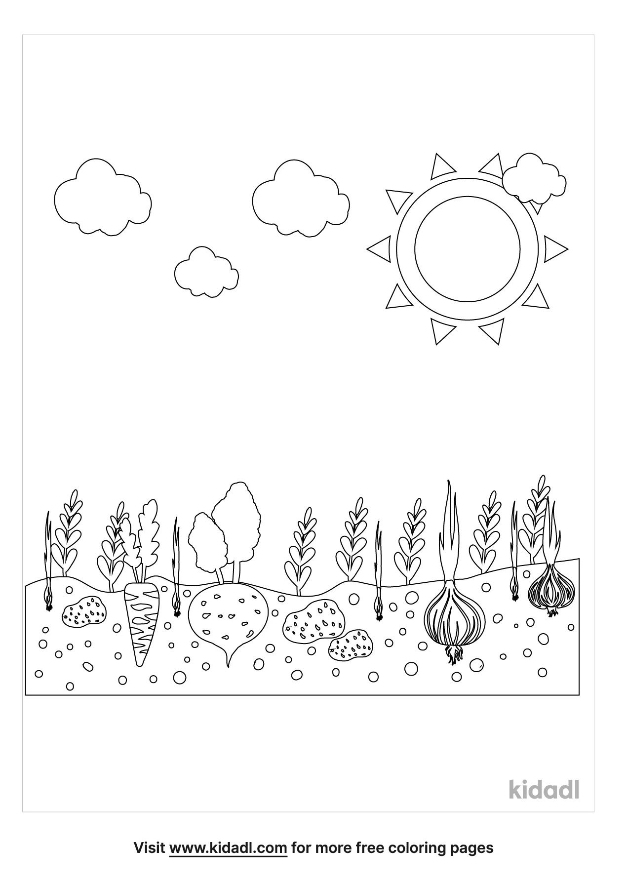 Free vegetable garden coloring page coloring page printables