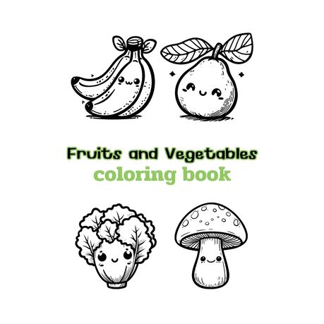 Fruits and vegetables coloring book childrens coloring pages word search puzzles shop today get it tomorrow