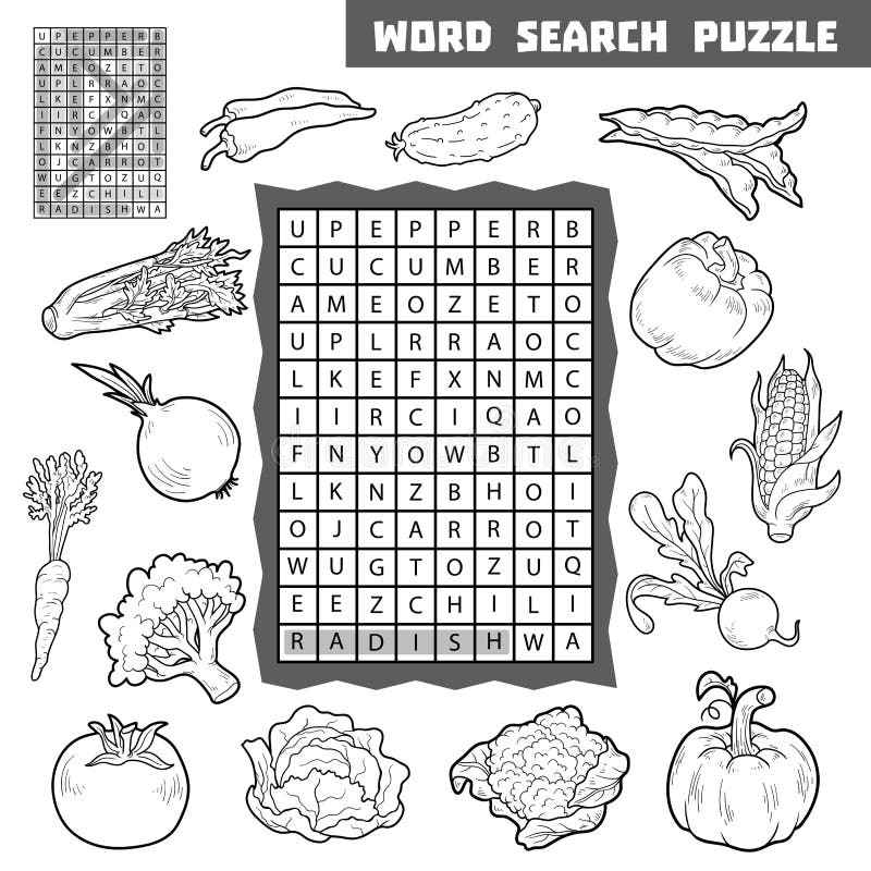 Game search vegetables word stock illustrations â game search vegetables word stock illustrations vectors clipart