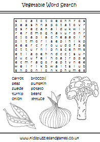 Vegetable word search