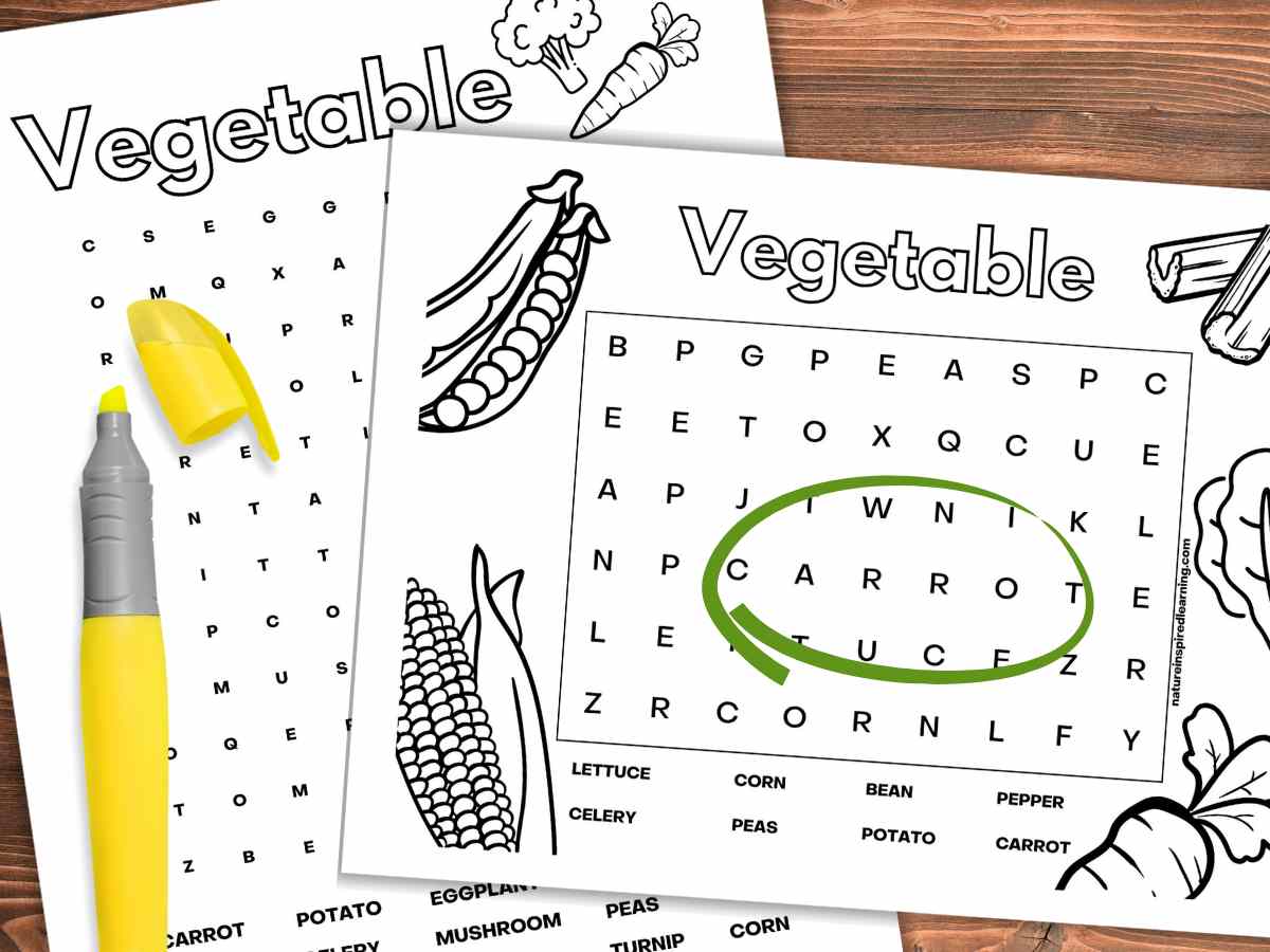 Vegetable word searches