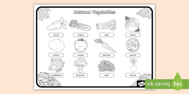 Free printable vegetable louring pages resources