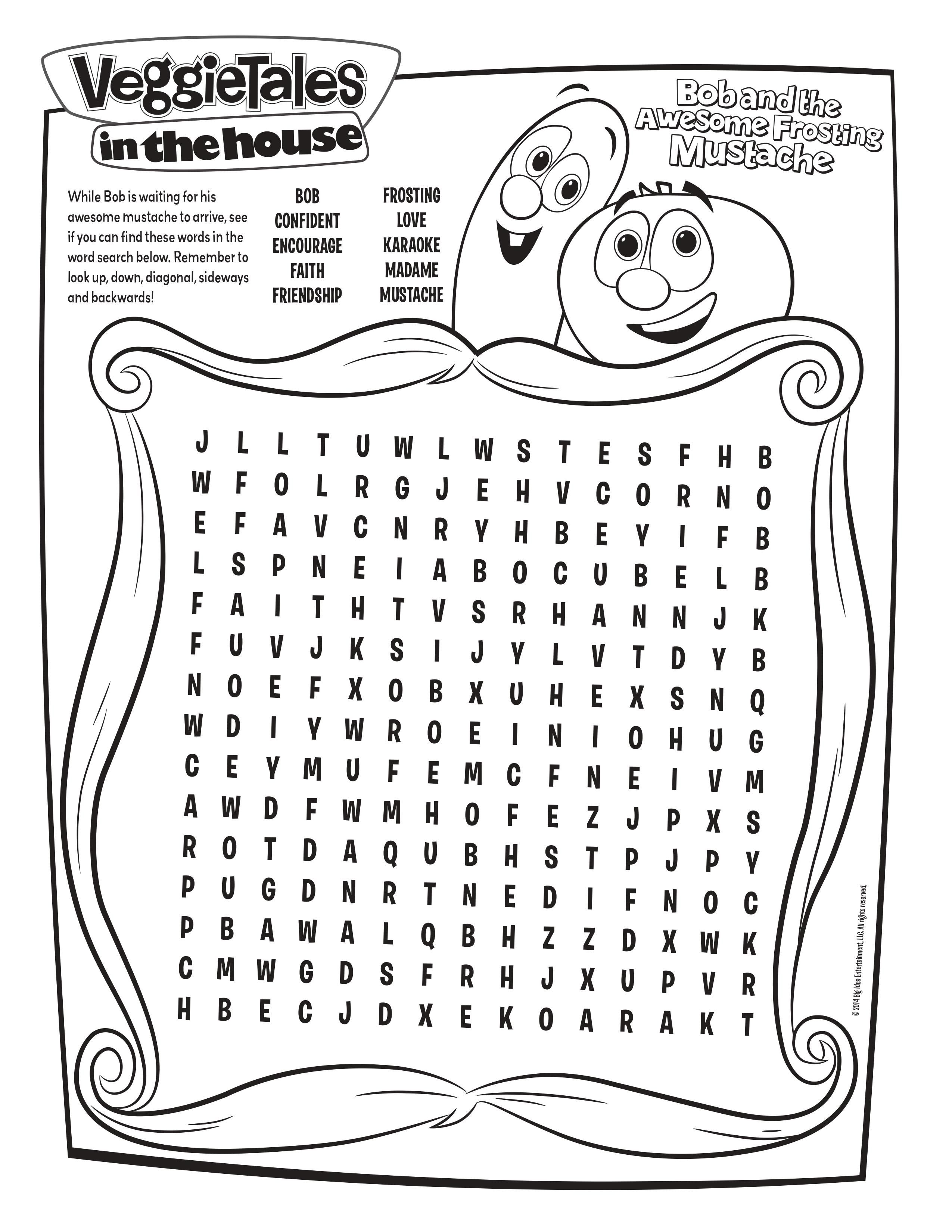 Free veggie tales word search veggietales veggie tales coloring pages