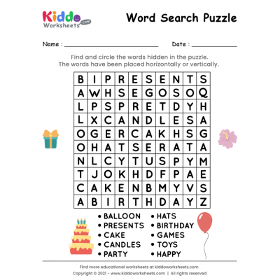 Free printable word search worksheets