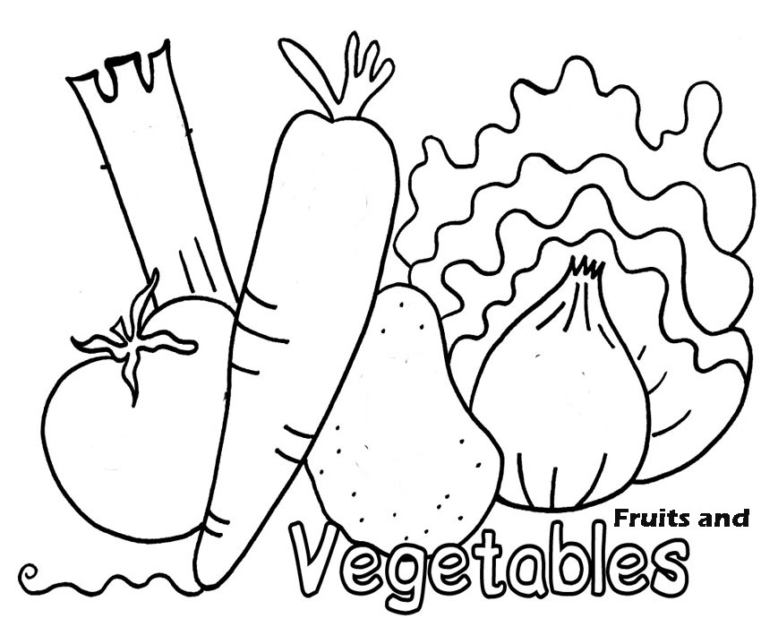 Coloring pages of fresh fruit and vegetables team colors