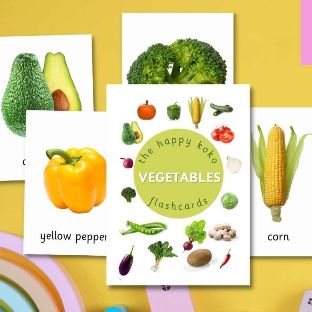 Vegetables real picture flash cards