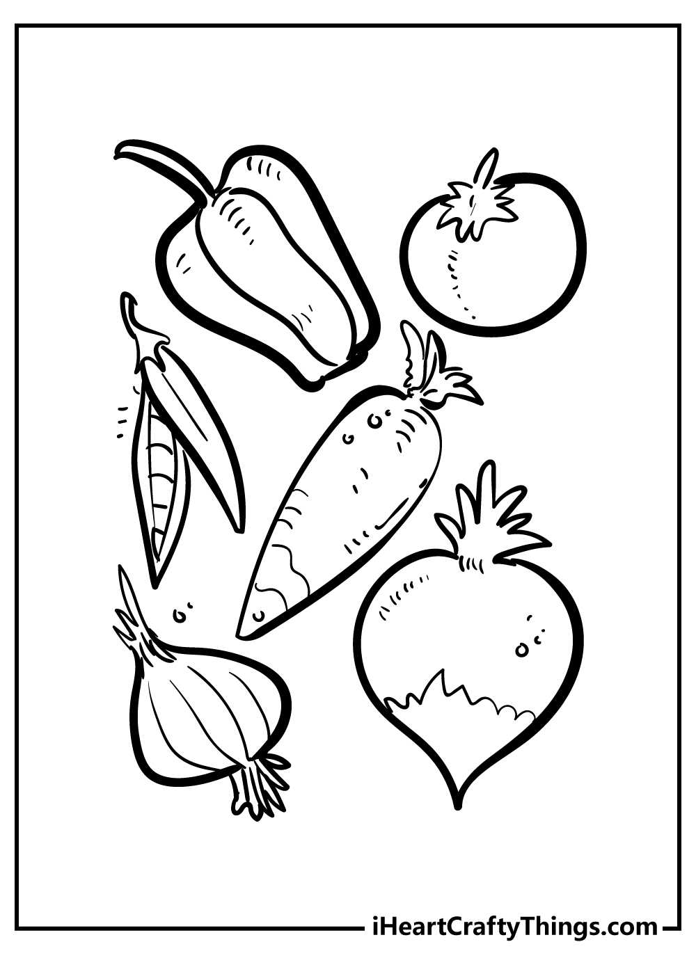 Vegetables coloring pages free printables