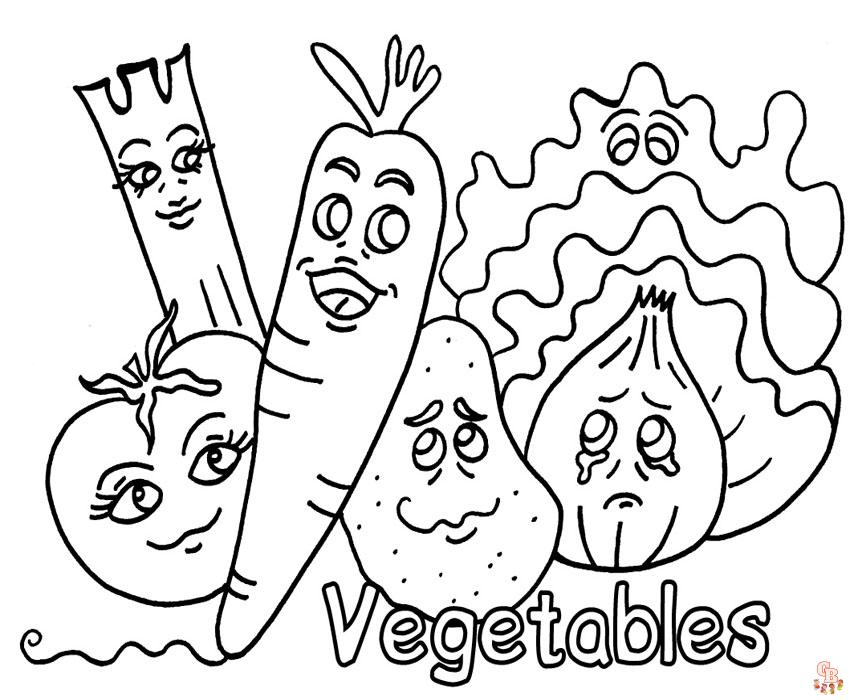 Vegetable coloring pages for kids