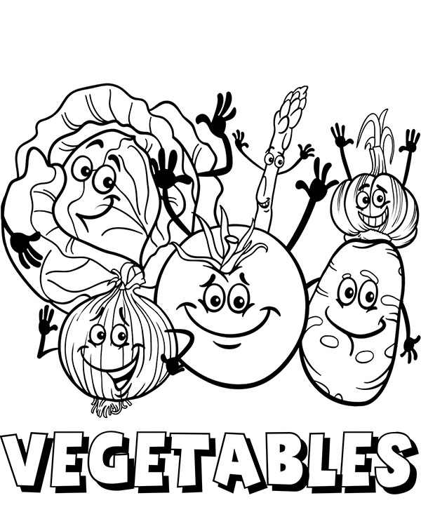 Vegetable mix coloring picture