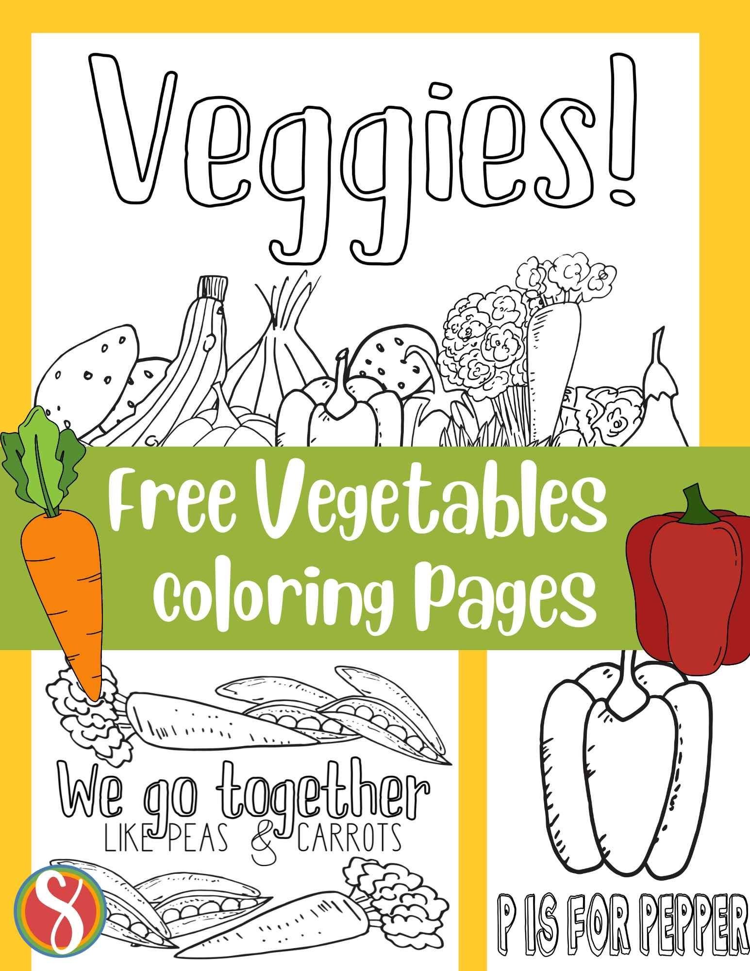 Free vegetables coloring pages â stevie doodles