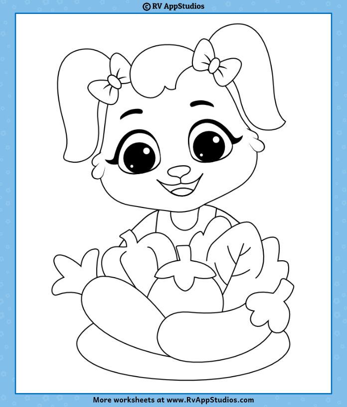 Vegetables coloring pages for kids