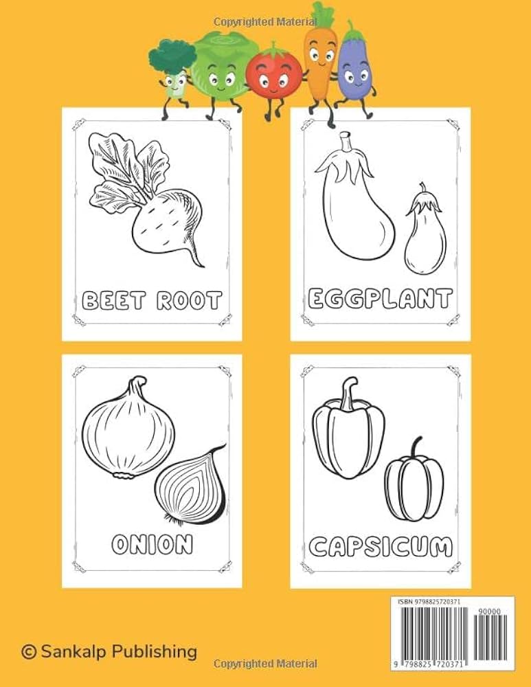 Vegetables coloring book for toddlers easy big simple coloring pages of vegetables and vegetable names for toddlers kids ages