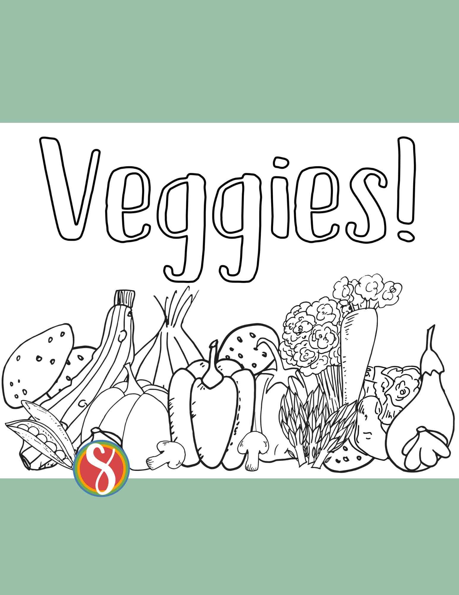 Free vegetables coloring pages â stevie doodles