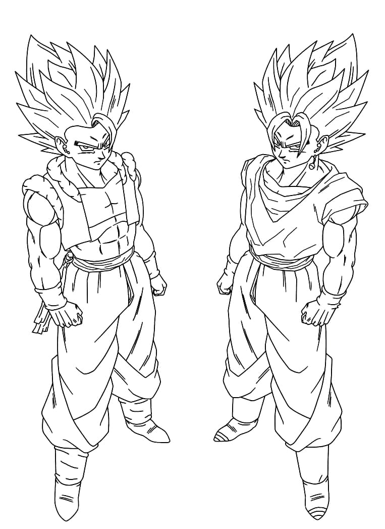 Gogeta and vegito coloring page