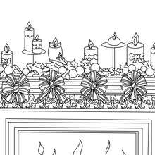 Candles and chimney coloring pages