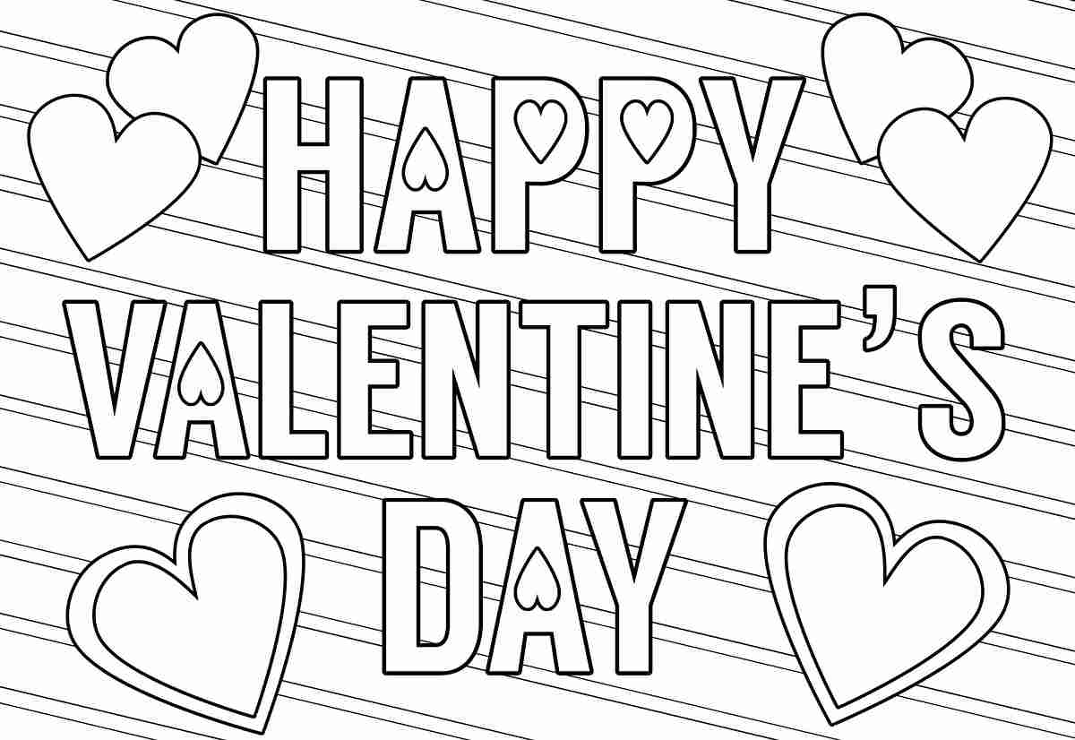 Free valentines day paint by number coloring pages