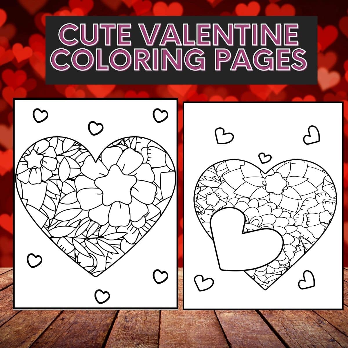 Cute valentine coloring pages