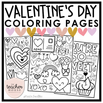 Valentines day coloring pages by the teacher house tpt
